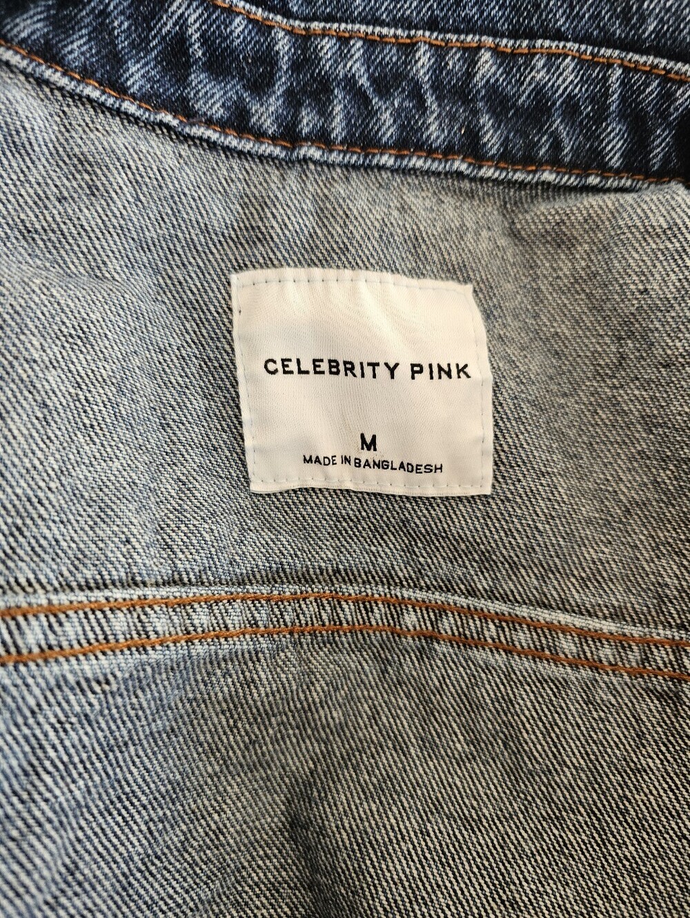 Celebrity Pink Dark Blue Distressed Denim Jacket - Picture 6 of 9